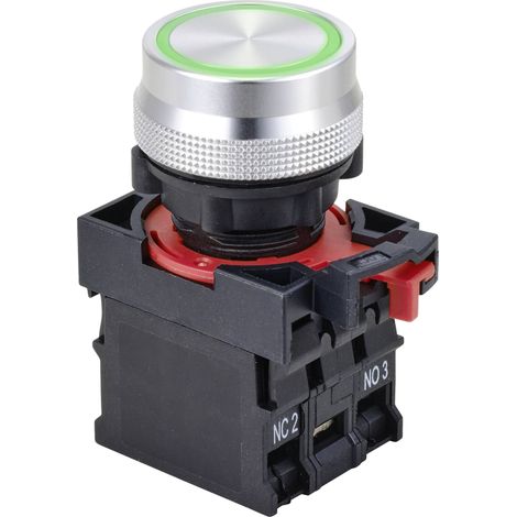 TRU COMPONENTS TC-10091044 ONPOW26-11E/G/12V INTERRUPTEUR À PRESSION 250 V 5 A 1 X ON/(ON) À RAPPEL VERT IP40 1 PC(S) (1/3)