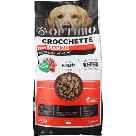 OPTIMO CROCCHETTE PER CANE CON MANZO IN FORMATO DA 10 KG