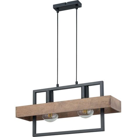 Sigma Robin 32216 Pendelleuchte schwarz und Holz 55 cm