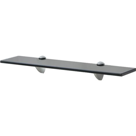 Étagère Tablette en Verre 50 cm Noire à fixer pour une décoration moderne et épurée (1/4)