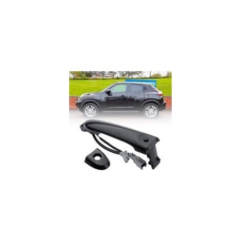 Manija exterior delantera derecha de la puerta, lado del conductor, compatible con Nissan Juke F15 2010-2022, números de pieza 80644-1FA5A, 80644-3WC2A y 80640-3WC2A, color negro. (1/5)