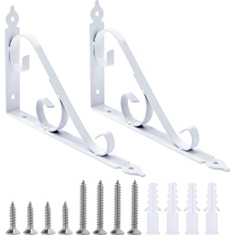 Juego de 4 soportes triangulares de 90 grados para jardinería, baño y cocina, 250 mm x 164 mm (blanco) (1/5)