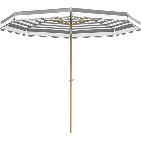 Parasol de jardin extérieur parasol inclinable octogonal avec manivelle toile 180 g/m² Ø 2,7 x 2,4 m gris clair
