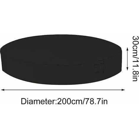 Couverture de spa ronde, couverture de spa pliable étanche à l'humidité, extérieur housse ronde pour spa, couverture de protection étanche anti-uv pour baignoire spa extérieure, 200x30cm (1/4)