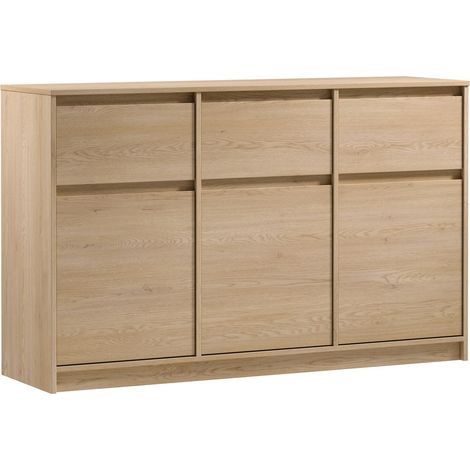 AX LIVING Kommode mit Schubladen Mormanno K3T3S – 138cm, Eiche Cremona