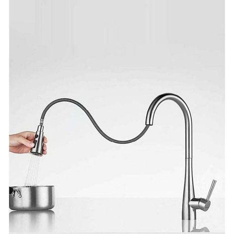 Tuyau de rechange pour robinetterie de cuisine - - 150 cm - Nylon gris - Filetage M15/1 x 1/2" - PEX (1/4)
