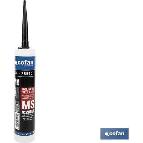 Sigillante Polimerico "MS" per interni o esterni, indurimento rapido ed elastico, colore nero (290ml)