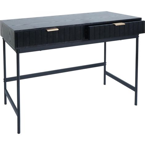 Konsolentisch HHG-232, Telefontisch Ablagetisch, Industrial Schublade Melamin 85x100x40cm Holzoptik schwarz (1/5)