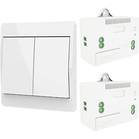 Kabelloser selbsterzeugender Lichtschalter, Funkfrequenzschalter und Relaisempfänger, Controller mit Sicherung, kinetischer Schalter ohne Batterie (1-Wege-2-Schlüssel-Set)