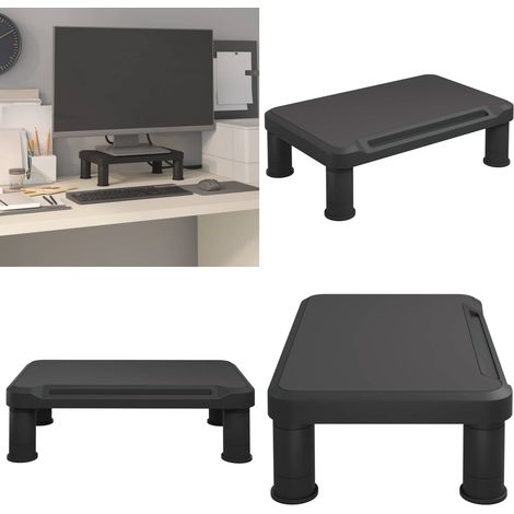 Monitorständer Schwarz 38x24x10,5 cm - Monitorständer - Schreibtischhalterung - Ergonomie - Höhenverstellbarkeit - Bildschirmständers - Home & Living