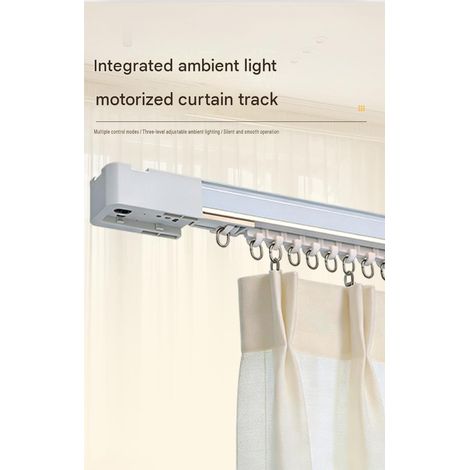 Rail pour rideaux électriques intelligents, système de rails pour rideaux électriques (rail de 3 mètre + accessoires + télécommande + moteur) (1/5)