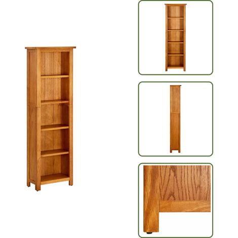 Bücherregal 5 Fächer 45x22x140 cm Massivholz Eiche - BucheRegal - Holzmöbel - Eichendielen - Wohnzimmereinrichtung - Bücheraufbewahrung (1/5)
