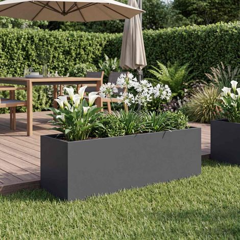 vidaXL Macetero de Jardín Gris antracita 40 x 20 x 20 cm (1/5)