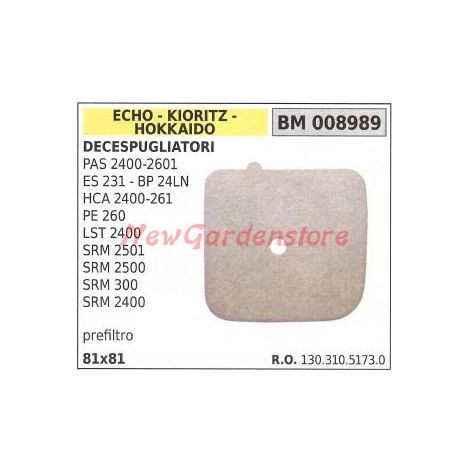 ECHO Luftvorfilter für Freischneider PAS 2400 2601 ES 231 BP 24LN 008989
