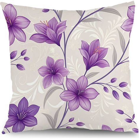 Housse de coussin floral extérieur, décoration canapé extérieur,45×45cm (1/5)