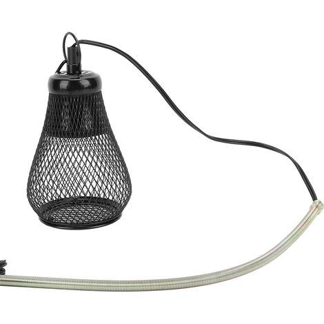 Protection anti-brûlure pour lampe chauffante pour reptiles, lézards, serpents et poussins - Abat-jour en fer - Prise UE (1/5)