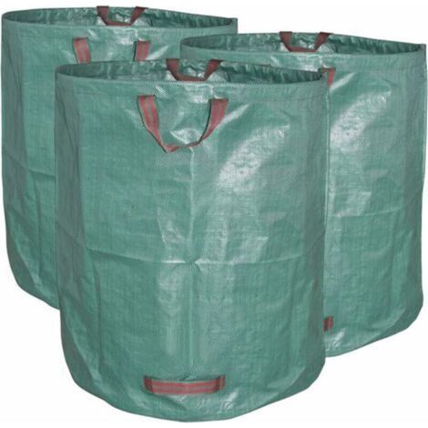 Sacs à déchets de jardin XXL. lot de 3. 272 l. sacs robustes en polypropylène pour déchets de jardin. lot de 3 sacs à déchets de jardin. sacs poubelle (1/5)