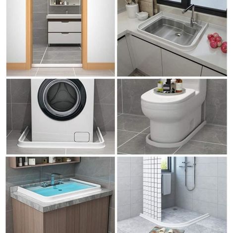 170CM Barrière de douche pliable, Joint Porte Douche, Seuil de Douche pour Séparation Humide et Sèche, Convient pour la Cuisine (1/4)