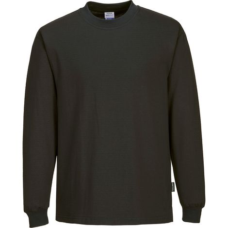 Langarm-Anti-Statik-ESD-T-Shirt - Größe XS - Schwarz - Portwest