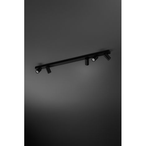 Projecteur 5 lumières série 10S48177 en aluminium thermolaqué, noir mat, orientable, douille 5xGU10 max 50W, 120 cm - Perenz, design moderne. (1/2)