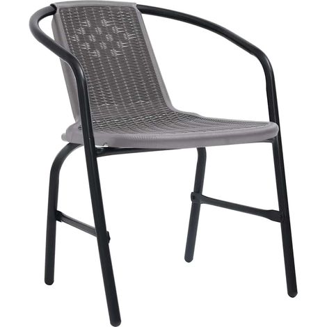 Maison Exclusive - Gartenstühle 2 Stk. Kunststoff Rattan-Optik un