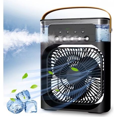 Ventilateur brumisateur rafraîchissant (5 buses) – Ventilateur de bureau pour chambres d'étudiants et bureaux (1/5)