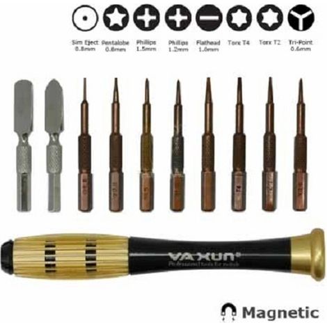 TrAdE Shop Traesio - Set Cacciaviti Multifunzione 10 Punte Torx Riparazioni Cellulare Smartphone Pc -
