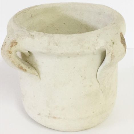 MINI VASO IN TERRACOTTA BIANCO FINITURA GREZZA DIAM cm CM 11 X 15 h 10 CA 17 (1/2)