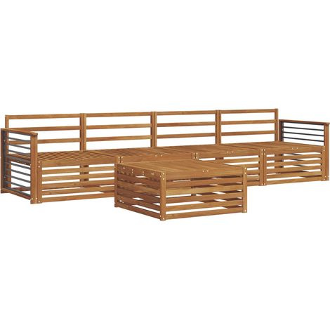 Conjunto de sofás de exterior 5 uds. Natural vidaXL (1/5)
