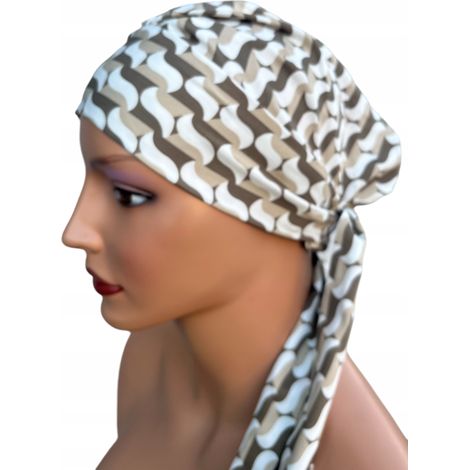 Turban Anna 414, foulard froissé noué avec de la viscose, également après chimiothérapie (1/5)