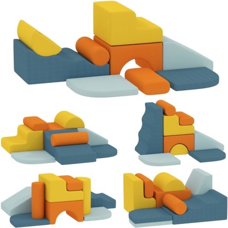 9-teiliges Soft-Baustein-Set, weiche Blöcke zum Bauen und Spielen, Indoor-Spielset für Kleinkinder, Schaumstoff, Bunt 
On-Site