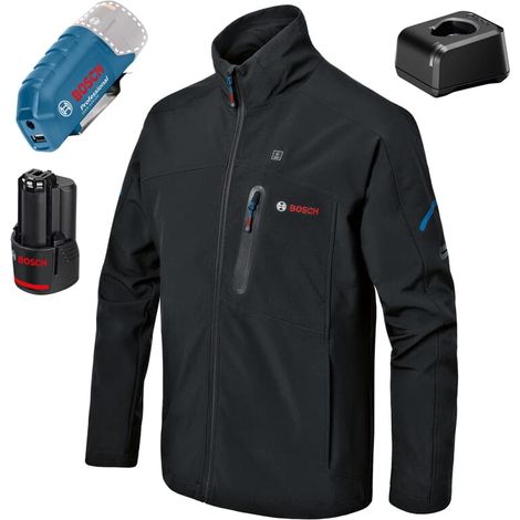 Bosch beheizbare Jacke / Heizjacke GHJ 12+18V XA (Full Version) incl. Akku, Gr. XL schwarz (1/5)