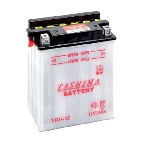 Batteria al Piombo Tashima Rinforzata 12V, 14Ah. L: 134, L: 89, H: 166mm, + a Sinistra Per Trattorini, Moto, Motoslitte, Quad. (consegna