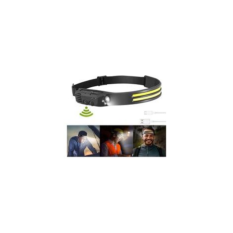 Linterna frontal LED recargable, linterna frontal USB, linterna frontal para pesca y para correr al aire libre.
