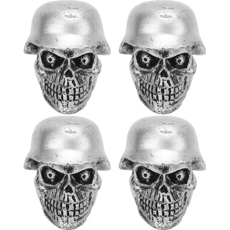 de 4 bouchons de valve de pneu en forme de crâne de casque