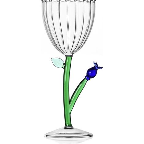 Verre Optique Fleur Bleu Collection Botanica 28 cl Verre borosilicate Fait à la main (1/4)