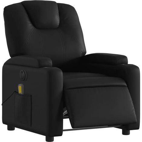 Sillón relax TV función masaje reclinable eléctrico 6 puntos de masaje en PVC negro DEC027218 (1/5)
