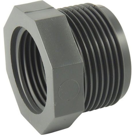 PVC-Druckverschraubung – Einfacher Schraubreduzierer MF 1"-3/4" – Maximaler Druck 16 bar – Für zuverlässige Sanitärinstallationen