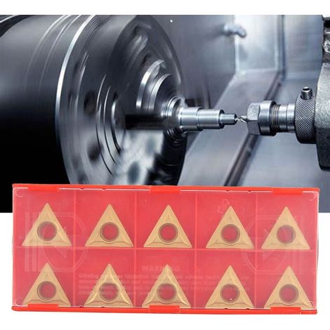 10pcs Tungsten Carbide Triangular Blades for CNC Turning, Suitable for Semi-Finished and Rough Machining MUMU