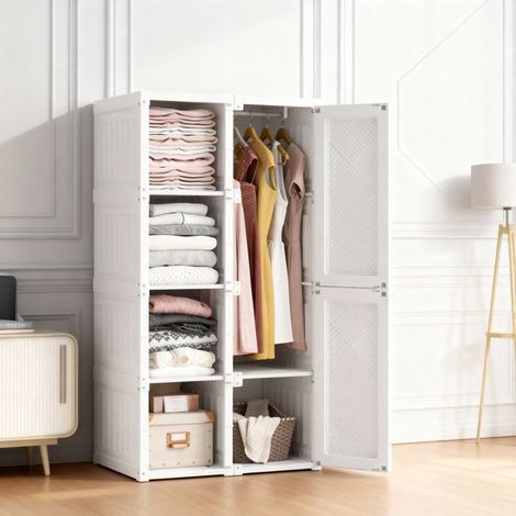 Schrank - BILLIA - Weiß - 69 x 50 x 136 cm - 5 Fächer - 470L