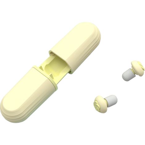 Lot de 6 paires de bouchons d'oreille antibruit en silicone réutilisables, jaunes, pour dormir et travailler. (1/5)