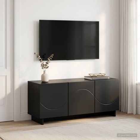 vidaXL Soporte de TV 90 x 34.5 x 40 cm Negro Madera de ingeniería (1/5)