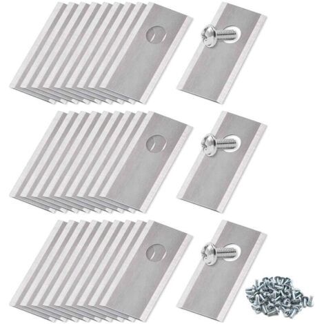 30 Pcs Lames de Rechange, Titane Inoxydable, pour Tondeuse Robot, Avec Vis, Accessoires pour Robot Tondeuse, Compatibles Avec Lame Tondeuse Gazon, Argent