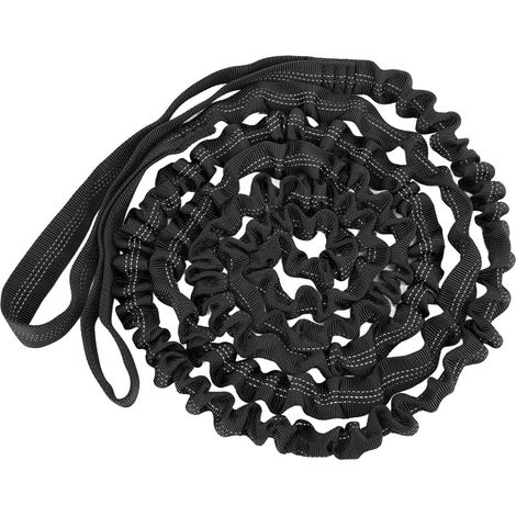 Corde de remorquage vélo élastique robuste absorbe chocs, usage rapide, boucles en alliage, nylon, assistance cyclisme, traction, noir (1/5)