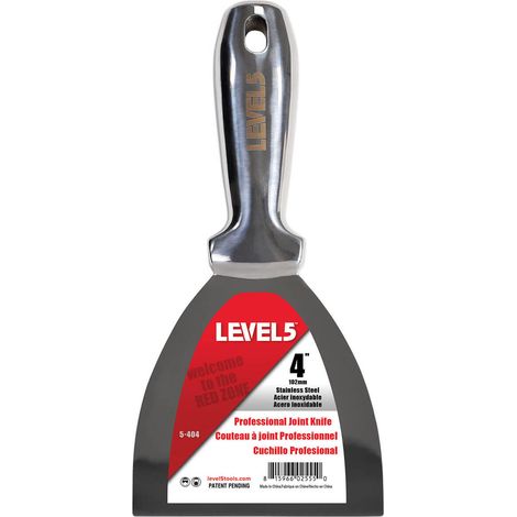 LEVEL5 Spachtel ganz aus Edelstahl Profi 4"/102mm 5-404