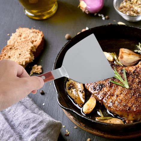 Pelle à crêpes en acier inoxydable, pelle à barbecue avec manche, pelle de cuisine 85 (1/5)