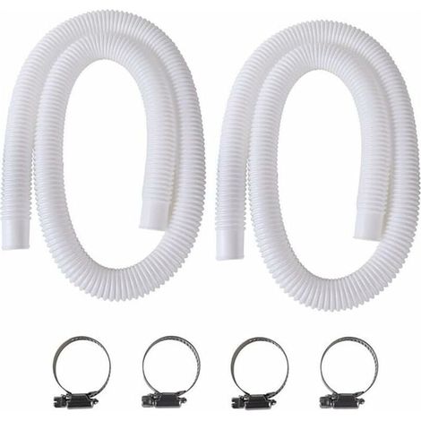 Tuyau d'aspiration de piscine 2Pcs 150cm – PVC transparent 32mm – Compatible pompes Intex 330/530/1000 GPH – Installation rapide (1/5)