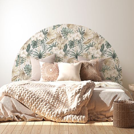 Stickers tête de lit - Fleurs - 160 x 130 cm - Pour lits (120 à 140 cm) - Adhésif MAT (1/2)