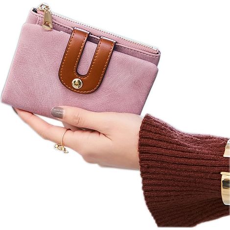 Mini portefeuille en cuir pour femme,