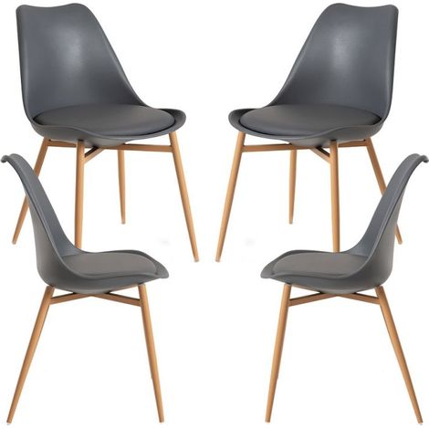 Packs Sillas Comedor - Pack 4 Sillas Raler - Gris oscuro (1/5)